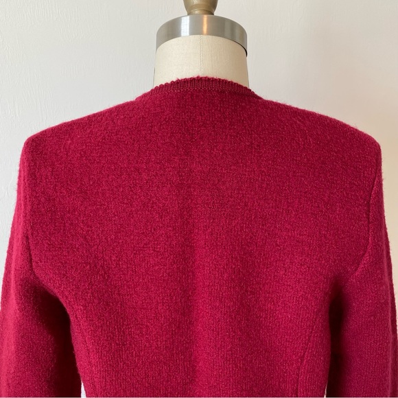 Vintage EUC 80’s CARROLL REED Wool Cropped Cardigan Sweater Small Red - Picture 12 of 16